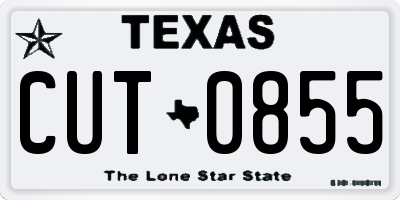 TX license plate CUT0855