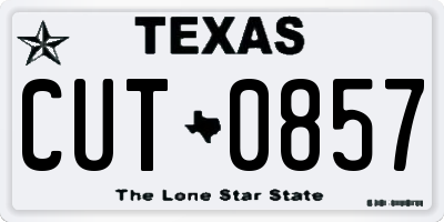TX license plate CUT0857