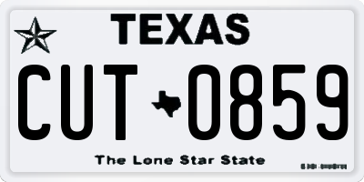 TX license plate CUT0859