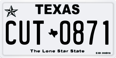 TX license plate CUT0871