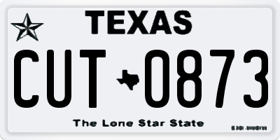 TX license plate CUT0873