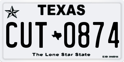 TX license plate CUT0874