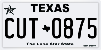 TX license plate CUT0875