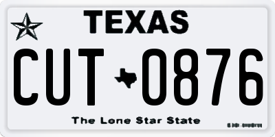 TX license plate CUT0876