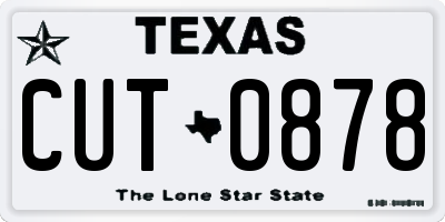 TX license plate CUT0878