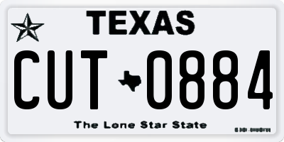 TX license plate CUT0884