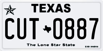 TX license plate CUT0887