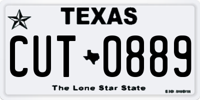 TX license plate CUT0889