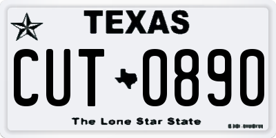 TX license plate CUT0890