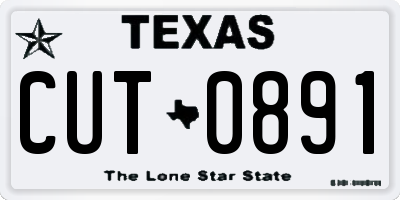 TX license plate CUT0891