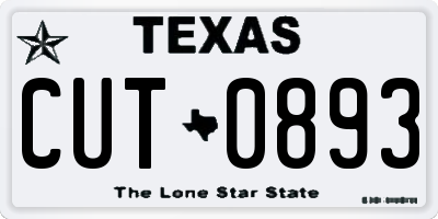 TX license plate CUT0893