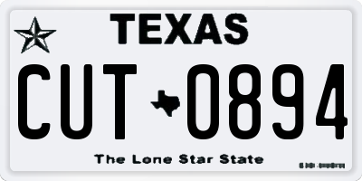 TX license plate CUT0894