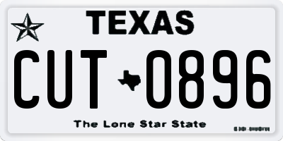 TX license plate CUT0896