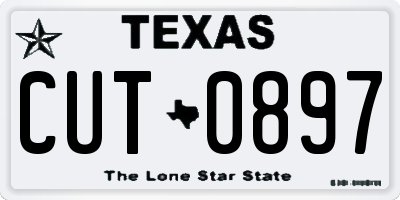 TX license plate CUT0897