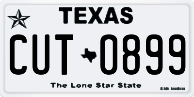 TX license plate CUT0899