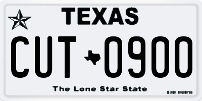 TX license plate CUT0900