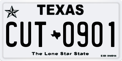 TX license plate CUT0901