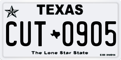 TX license plate CUT0905