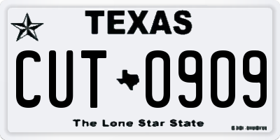 TX license plate CUT0909