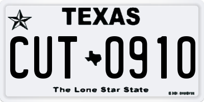 TX license plate CUT0910