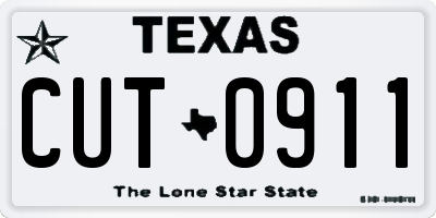 TX license plate CUT0911