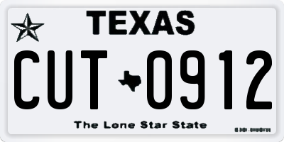 TX license plate CUT0912