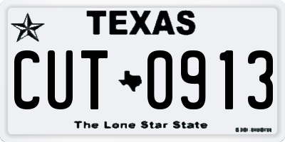 TX license plate CUT0913