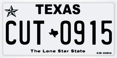 TX license plate CUT0915