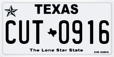 TX license plate CUT0916