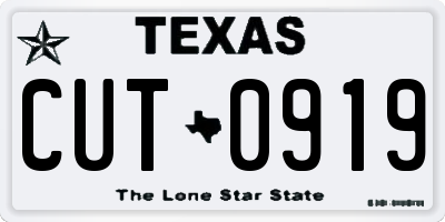TX license plate CUT0919