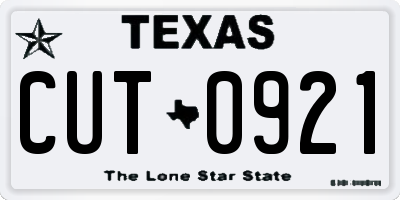 TX license plate CUT0921