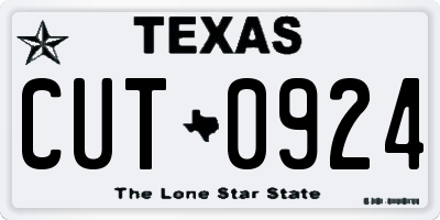 TX license plate CUT0924