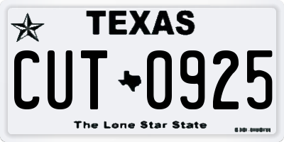 TX license plate CUT0925