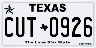 TX license plate CUT0926