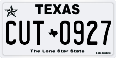 TX license plate CUT0927