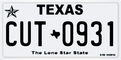 TX license plate CUT0931