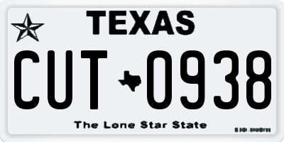 TX license plate CUT0938