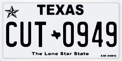 TX license plate CUT0949
