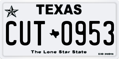 TX license plate CUT0953