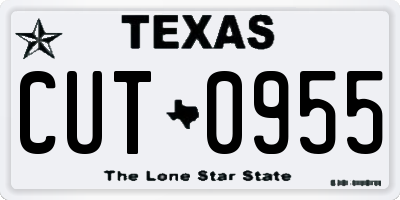 TX license plate CUT0955