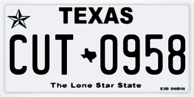 TX license plate CUT0958
