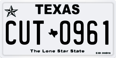 TX license plate CUT0961