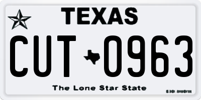 TX license plate CUT0963