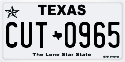 TX license plate CUT0965