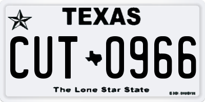 TX license plate CUT0966