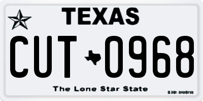 TX license plate CUT0968