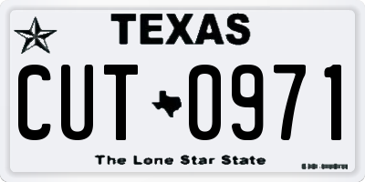 TX license plate CUT0971