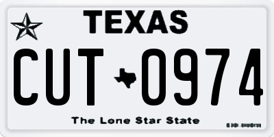 TX license plate CUT0974