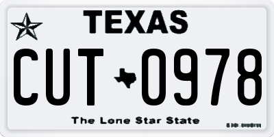 TX license plate CUT0978