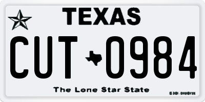 TX license plate CUT0984